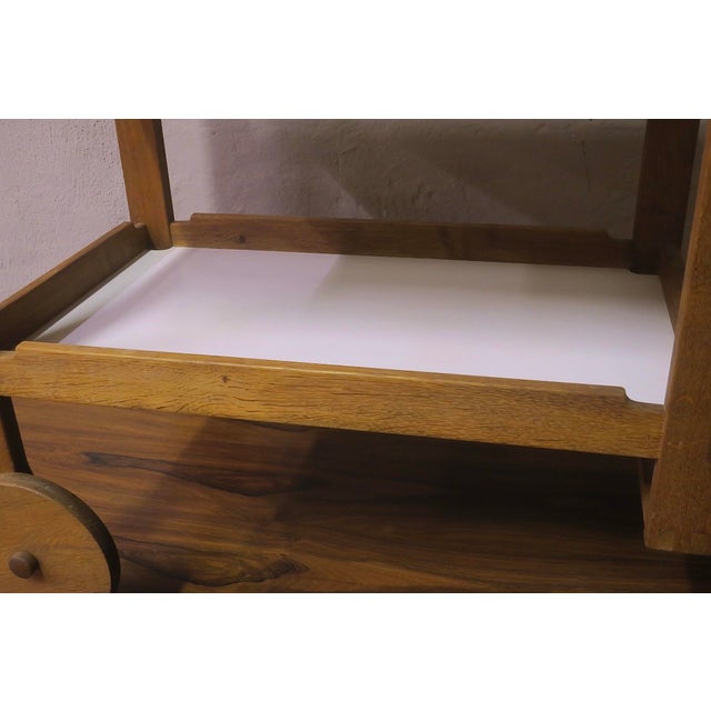 Mid-Century Modern Scandinavian Bar Cart in Oak, 1950s For Sale - Image 4 of 15