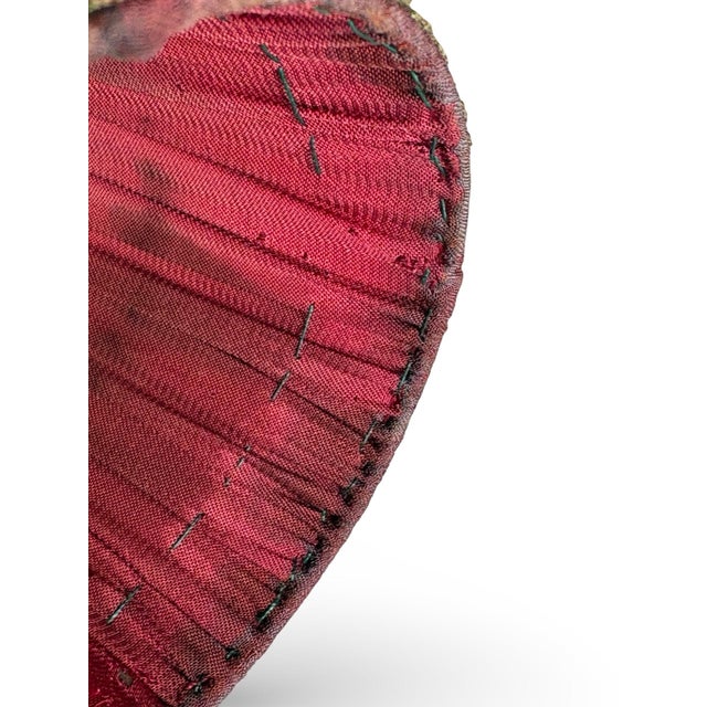 French Antique French Raspberry Silk Boudoir Lampshades With Gold Chenille Trim - Set of Five For Sale - Image 3 of 9