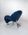 Leolux Papageno armchair, upholstered in blue leather. This iconic model was designed by Jan Armgardt in 1993 and is one...
