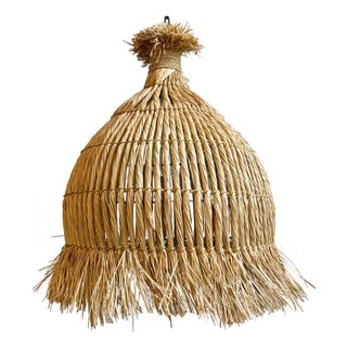 Telum Grass Fringe Coastal Tribal Pendant Light Medium For Sale