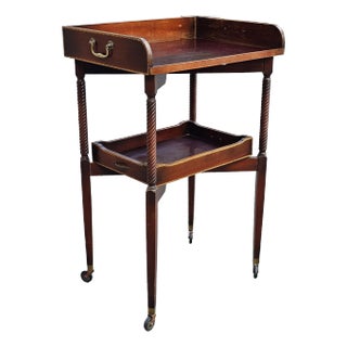 Ferguson Bros. Tiered Patial Gilt Mahogany Folding Rafraichissoir Butler Tray Trolley For Sale