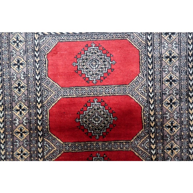 1960s, Vintage Uzbek Bukhara Rug 3' X 5' For Sale - Image 9 of 12