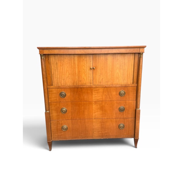 Baker Furniture Company Vintage Baker Furniture Neoclassical Gentleman’s Chest With Tambour Doors For Sale - Image 4 of 17