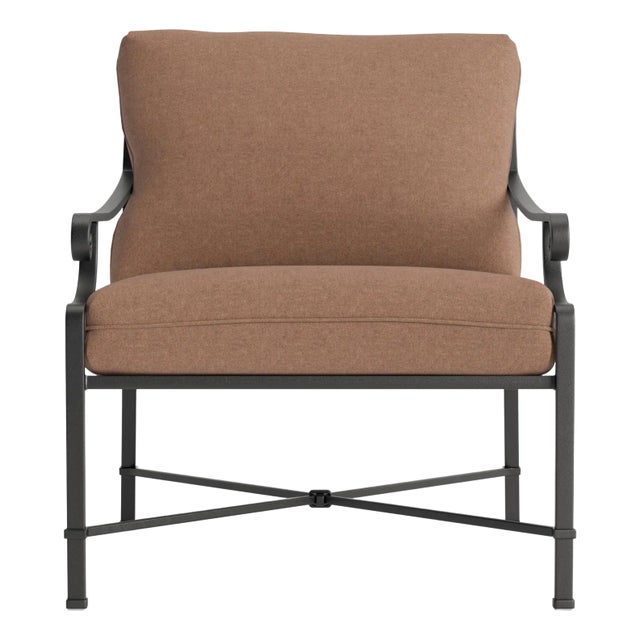 Brown Jordan Venetian Lounge Chair, Textured Pewter frame with Fusion Clay fabric For Sale