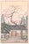 Vintage 1951 Japanese woodblock print on paper by Toshi Yoshida (1911-1995), titled Cherry Blossoms by the Gate. Signed in...
