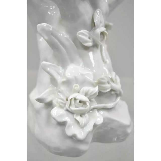 Early 20th Century White Porcelain Parrot Figure Statue For Sale In Philadelphia - Image 6 of 12