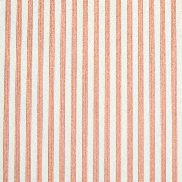 Schumacher Edwin Stripe Narrow Wallpaper in Pink For Sale