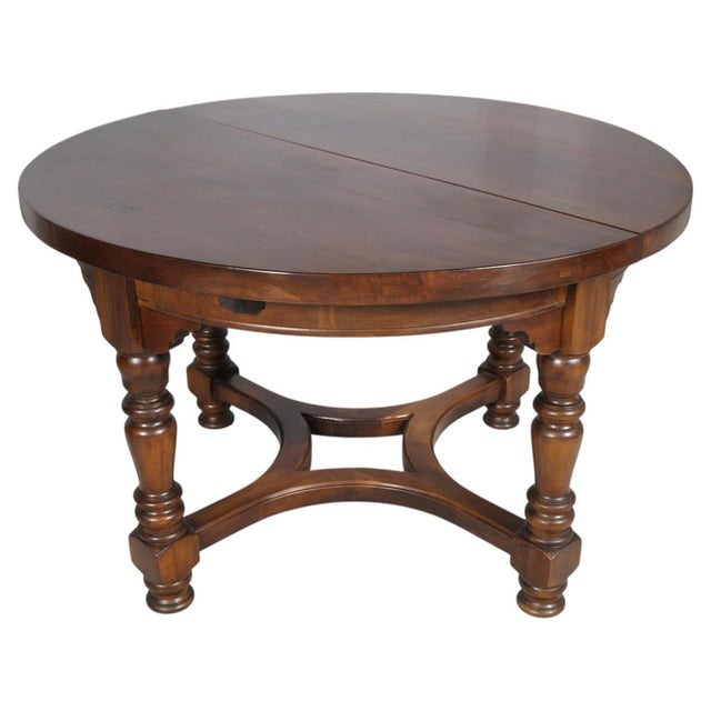 Round Antique Walnut Extendable Table from Ebanisteria di Bassano, 1800s For Sale - Image 10 of 17