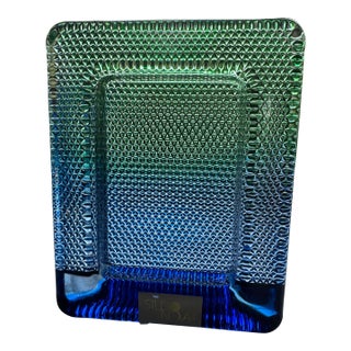 Studio Nova Japan Green & Blue Glass Photo Frame, Circa 1980s For Sale