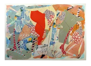 1987 "Assemblage '87 No.30" Abstract Collage Acrylic Painting by Sally Anderson
