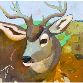 “Buck Beauty” a Deer Painting by LWren Walraven For Sale