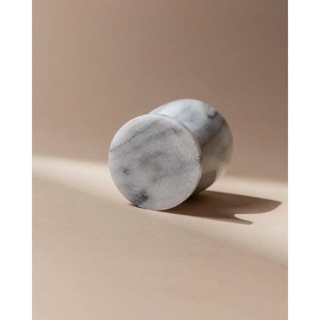 Mid-Century Handcarved Grey and White Marble Egg Cups, Italy, 1970s, Set of 6 For Sale - Image 10 of 11