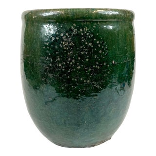 19th Century Green Ceramic Planter For Sale