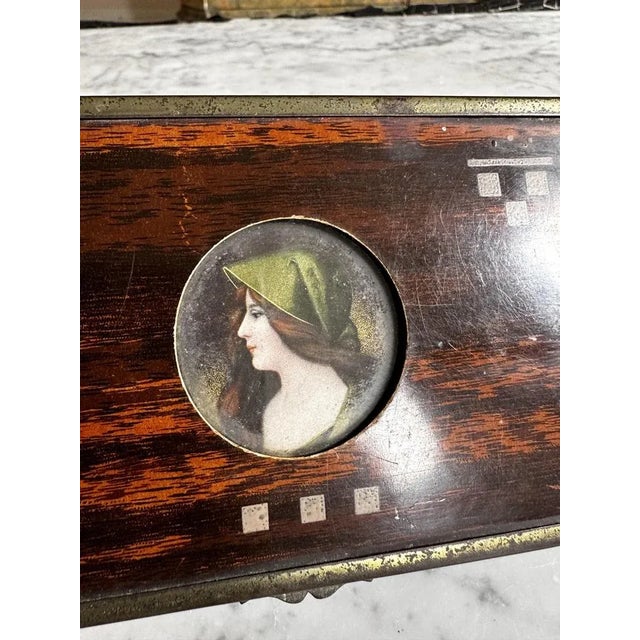 Art Nouveau Casket with a Portrait of a Lady For Sale - Image 4 of 11