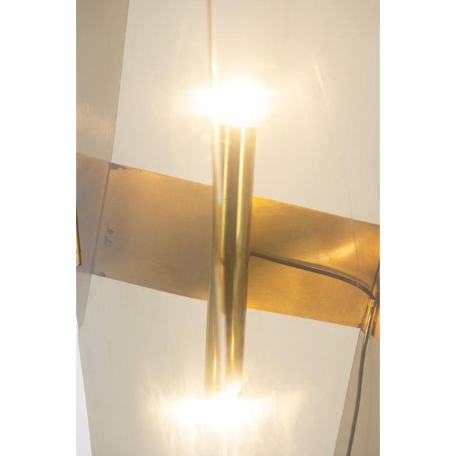Metal Floor Lamp in Smoked Folded Acrylic Glass by Giuseppe Calonaci, 1970s For Sale - Image 7 of 9