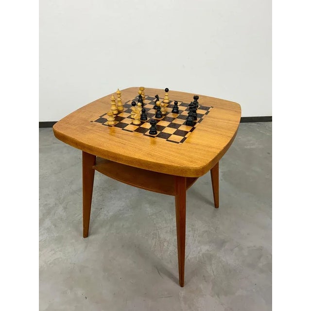Wood Vintage Chess Table, 1970s For Sale - Image 7 of 12