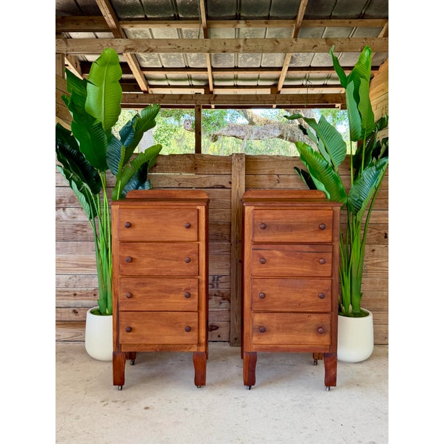 Pair Mid-Century Chattahoochee Furniture Co. Chests, Charleston Provenance on Casters For Sale - Image 11 of 12