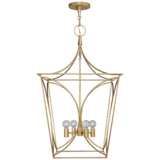 Kate Spade New York for Visual Comfort Signature Cavanagh Medium Lantern in Gild For Sale
