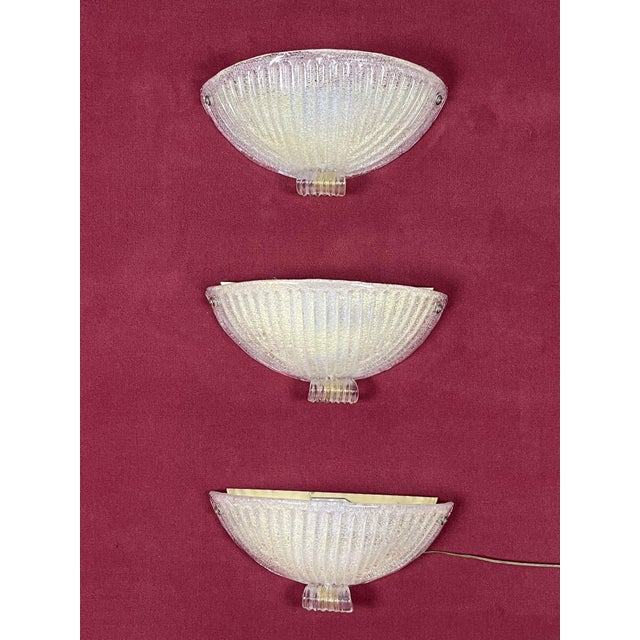 Mid-Century Murano Glass Wall Lamps, 1960s, Set of 3 For Sale - Image 15 of 18