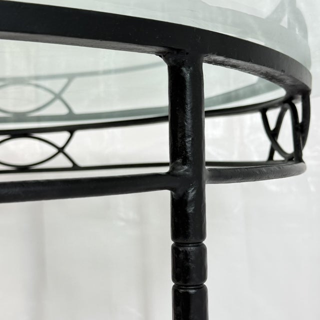 Attributed to Mario Papperzini for Janus Et Cie Iron & Glass Round Dining Table For Sale In Los Angeles - Image 6 of 18