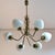 Opaline and Brass Italian Chandelier in the style of Stilnovo, 1950s For Sale - Image 3 of 14