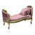 French Style Pink Velvet Bench With Gold Details For Sale