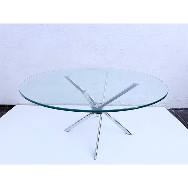 Space Age Coffee Table in Chrome and Glass, 1960s For Sale - Image 6 of 12