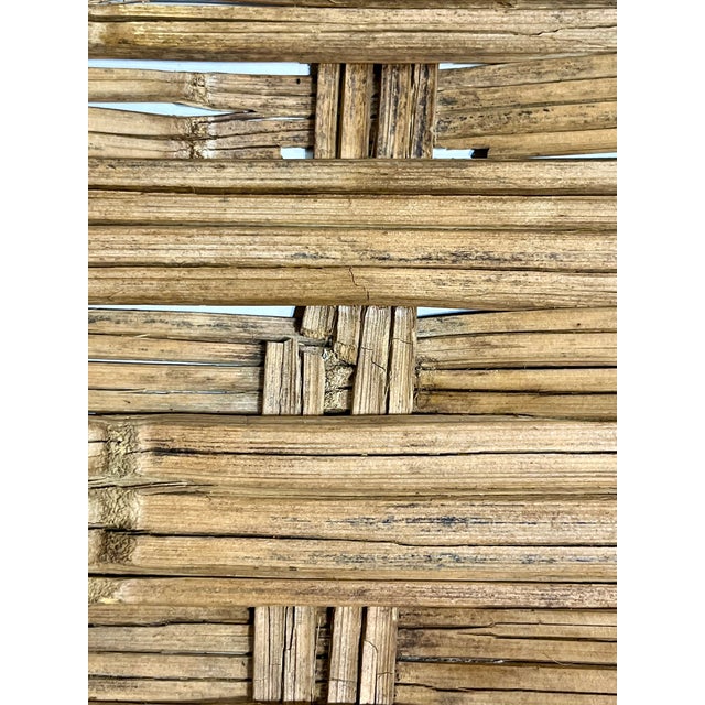 Large Vintage French Country Split Bamboo Storage Basket 32” Width For Sale - Image 18 of 18