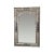 Moroccan-style decorative mirror featuring an ornate silver frame with elaborate filigree metalwork and bone. The...