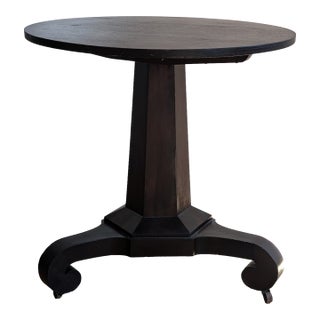 Antique Empire Style Round Tilt- Top Table For Sale