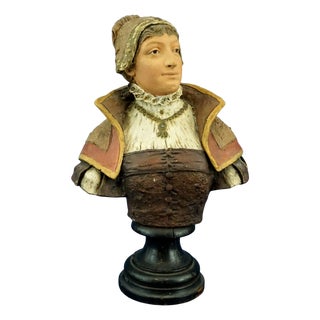 19th Century Terracotta Bust of Anne Boleyn from Goldscheider, Austria For Sale
