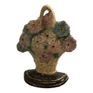 Vintage 1930s Hubley Bouquet Cast Iron Doorstop For Sale