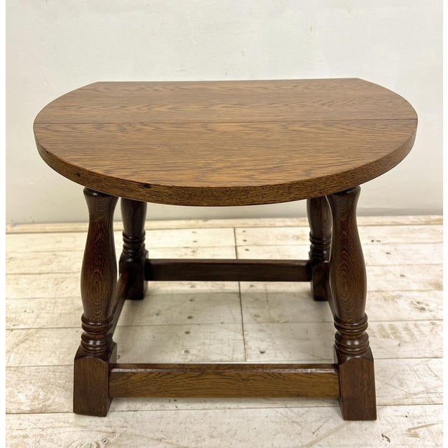 Wood Brutalist Style Drop-Leaf Coffee or Side Table in Oak, 1950s For Sale - Image 7 of 16