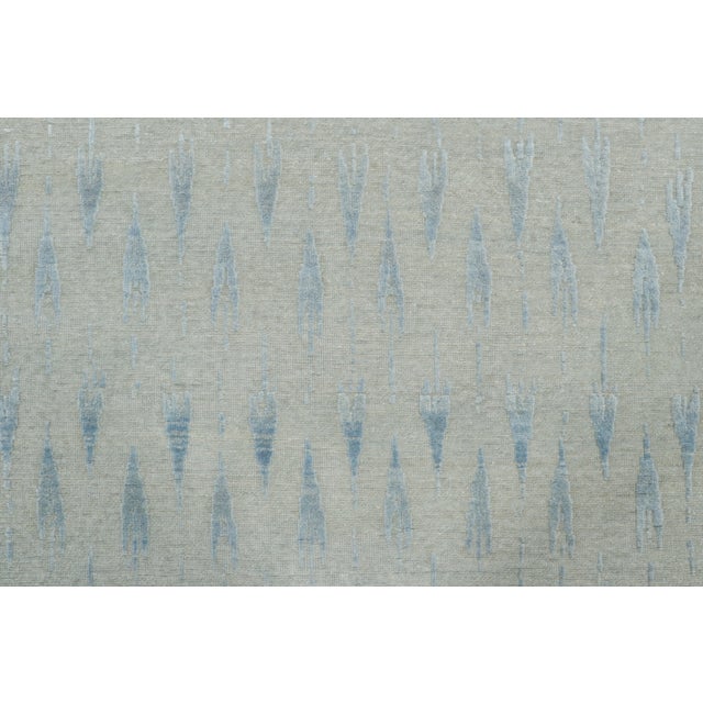 2020s Contemporary Block Print Geometric Natural Silk Runner by Rug & Kilim, India For Sale - Image 5 of 9