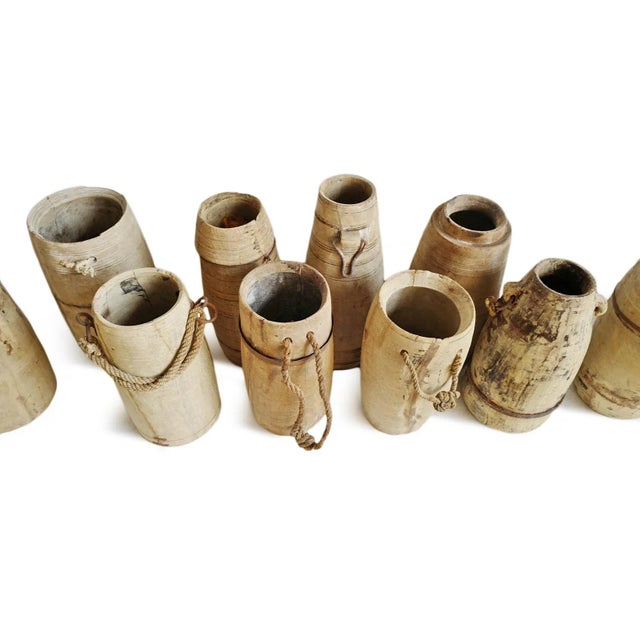 Mid 20th Century Vintage India Bleached Wood Milk Pot For Sale - Image 5 of 6