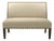 Margot Bronze Stud Bench in Natural Linen with Weathered Gray Frame For Sale