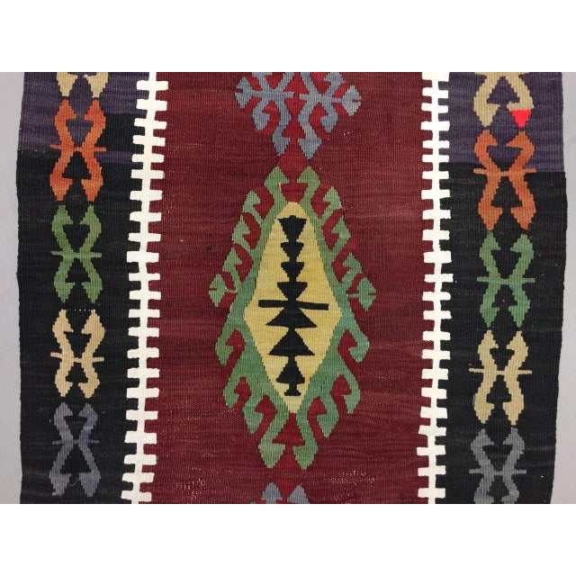 Vintage Turkish Wool Country Home Decor Kilim Rug For Sale - Image 6 of 8