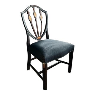 Antique Federal Shield Back Chair With Inlaid Marquetry and Nailheads For Sale