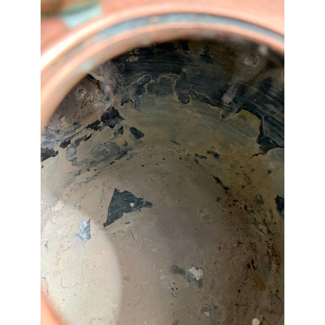 Copper Antique Copper Tea Kettle With Acorn Tipped Lid For Sale - Image 8 of 11