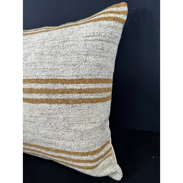 Contemporary Turkish Hemp Pillow Cushion Natural Beige Brown Cushion Cover 20"x20" For Sale - Image 3 of 4