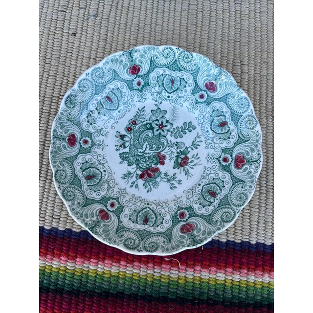 A Pair of Antique Staffordshire Green Transferware Decorated Cups and Saucers, by Adams, Circa 1830's For Sale - Image 6 of 16