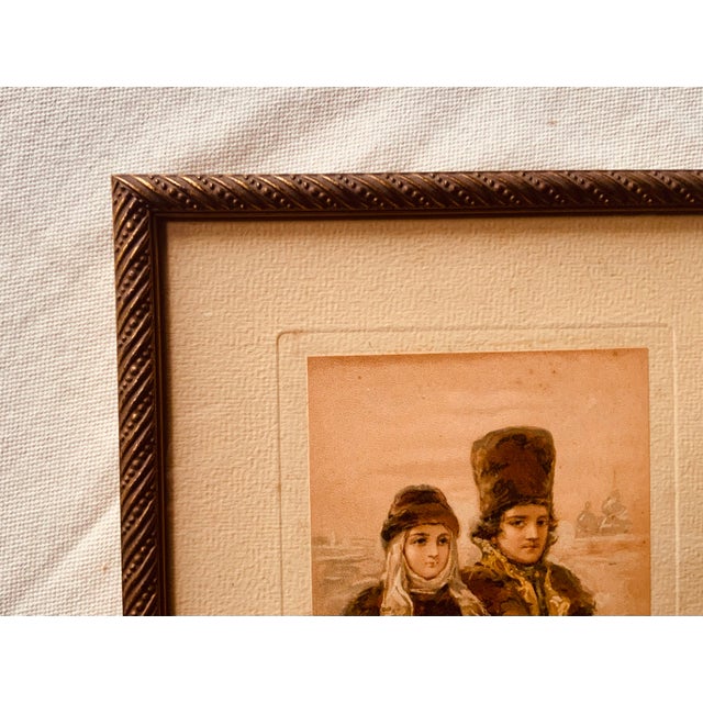 Mid 19th Century Antique Folk Art Print Pair, Giltwood Frames, c.1890 For Sale - Image 5 of 9