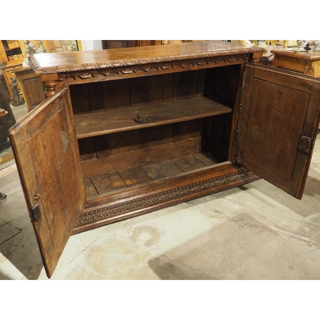 18th Century French Oak Hunt Buffet With Game Bird and Fish Panels For Sale - Image 17 of 18
