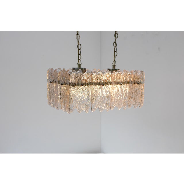 Mid-Century Modern Vintage Crystal Glass Pendant Lamp by Carl Fagerlund for Orrefors, Sweden, 1970s For Sale - Image 3 of 18