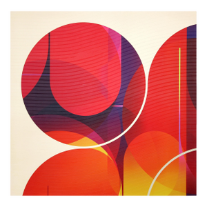 Contemporary Abstract Matte Gel Applied on Fine Art Digital Printed Canvas "Capucine Cramoisi Mimosa # Et Toi ?" by Jerome Tham Vo My