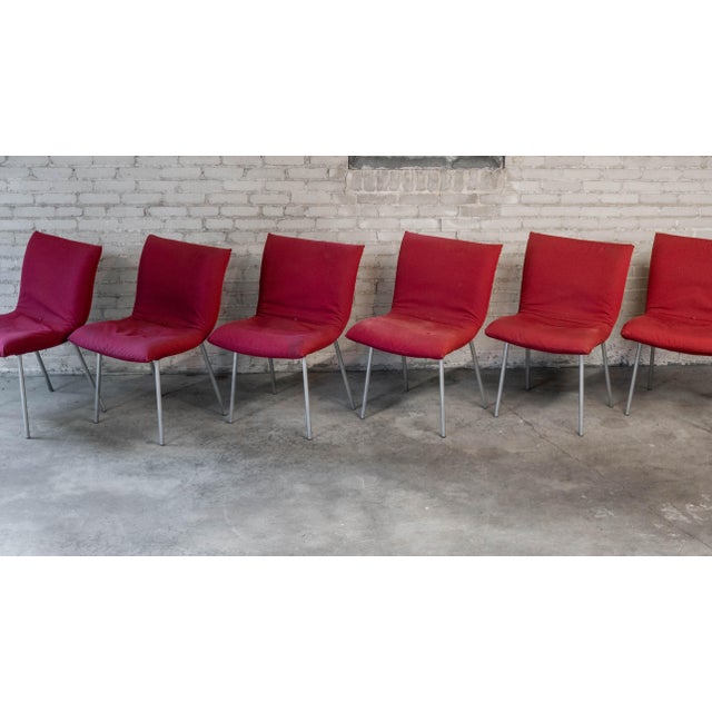 Red Vintage Pascal Mourgue for Ligne Roset "Calin" Dining Chairs - Set of 6 For Sale - Image 8 of 14