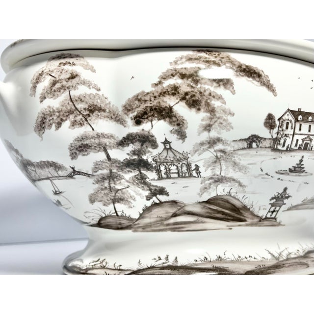 Juliska “Country Estate, Flint (Gray)” Stoneware Soup Tureen Bowl & Lid For Sale - Image 4 of 11