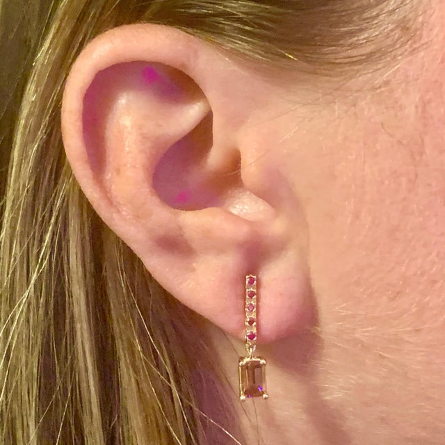 Rubellite Tourmaline Ruby Earrings 14k Gold 1.25 TCW Certified For Sale - Image 17 of 18