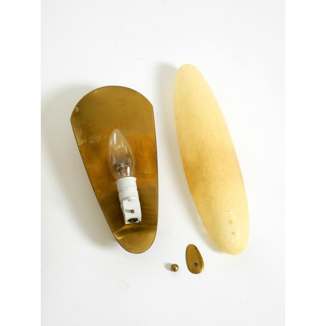 Mid-Century Modern Brass Wall Lamps with Fiberglass Shades, 1950s, Set of 2 For Sale - Image 14 of 18