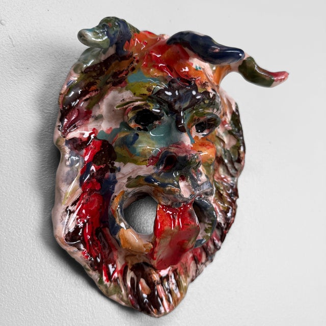 Apotropaic Ceramic Seminara Mask from Gennaro Condurso, Italy, 2010s For Sale - Image 9 of 10